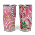 Breast Cancer Pink Cockatoo Tumbler Cup Indigenous Australia Watercolor Glaze - Aussie Hoodie