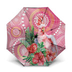 Breast Cancer Pink Cockatoo Umbrella Indigenous Australia Watercolor Glaze - Aussie Hoodie