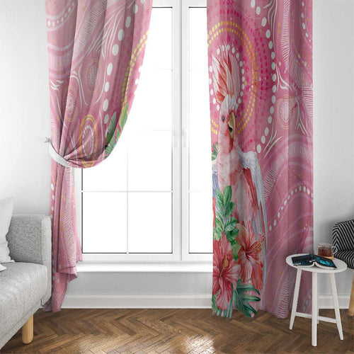 Breast Cancer Pink Cockatoo Window Curtain Indigenous Australia Watercolor Glaze - Aussie Hoodie