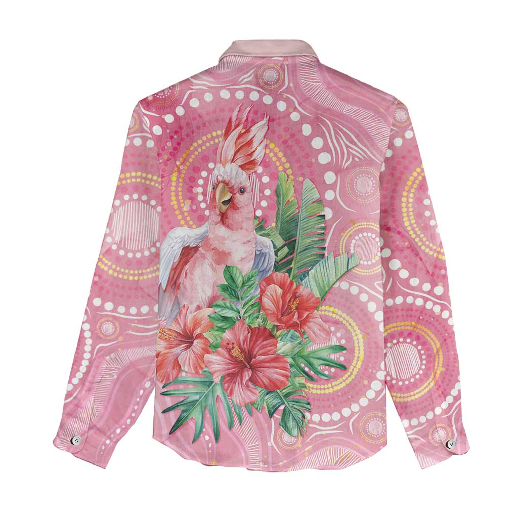 Breast Cancer Pink Cockatoo Women Casual Shirt Indigenous Australia Watercolor Glaze - Aussie Hoodie