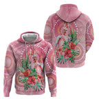 Breast Cancer Pink Cockatoo Zip Hoodie Indigenous Australia Watercolor Glaze - Aussie Hoodie