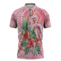 Breast Cancer Pink Cockatoo Zipper Polo Shirt Indigenous Australia Watercolor Glaze - Aussie Hoodie
