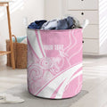 Australia Bowls Personalised Indigenous Pink Round Laundry Basket - Aussie Hoodie