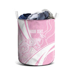 Australia Bowls Personalised Indigenous Pink Round Laundry Basket - Aussie Hoodie