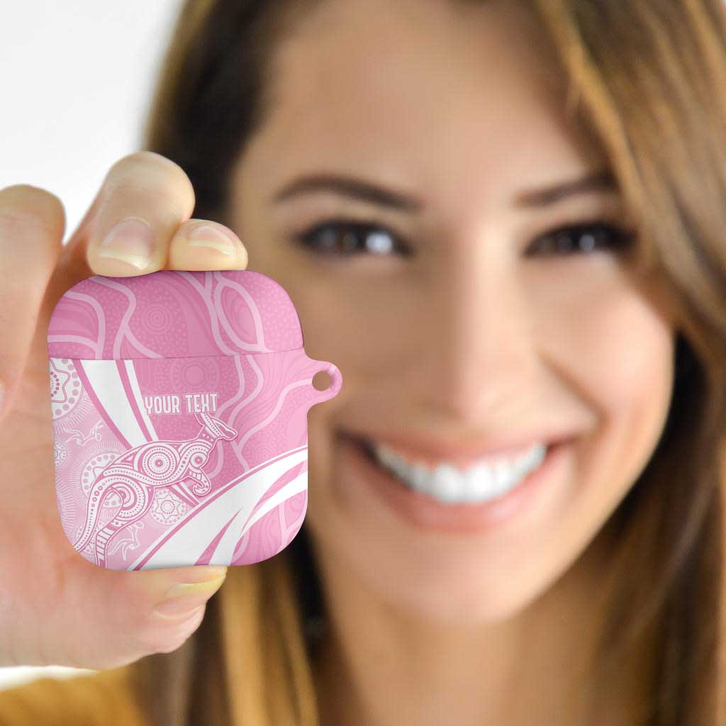 Australia Bowls Personalised Indigenous Pink Round AirPods Case - Aussie Hoodie