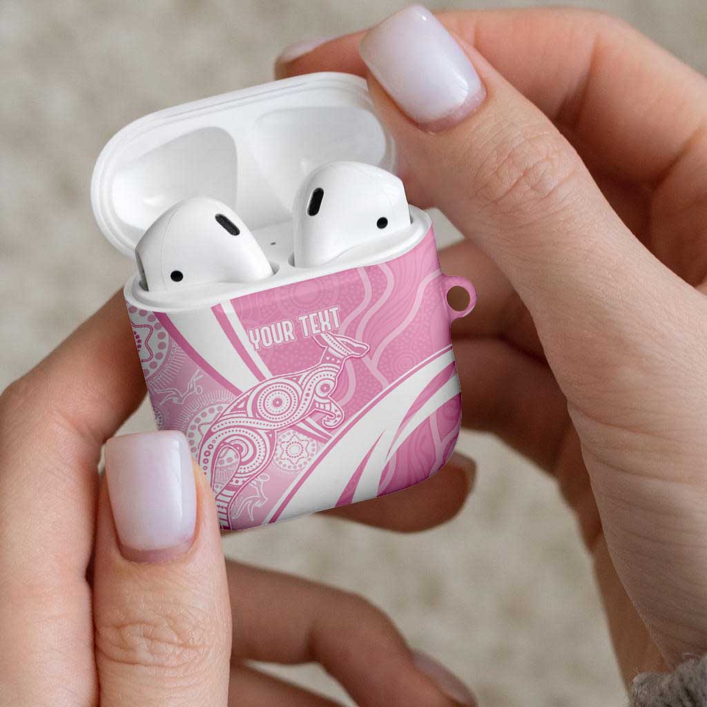 Australia Bowls Personalised Indigenous Pink Round AirPods Case - Aussie Hoodie