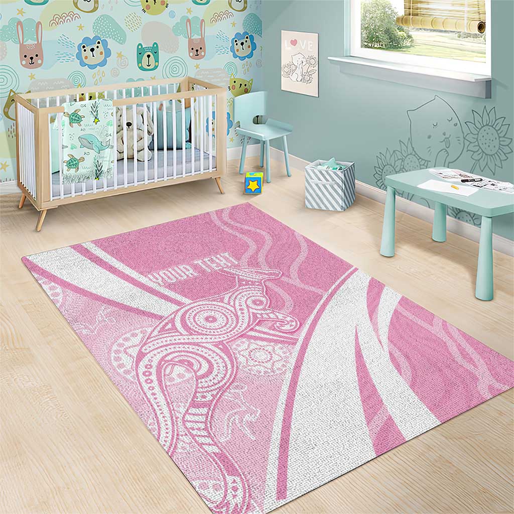 Australia Bowls Personalised Indigenous Pink Round Area Rug - Aussie Hoodie