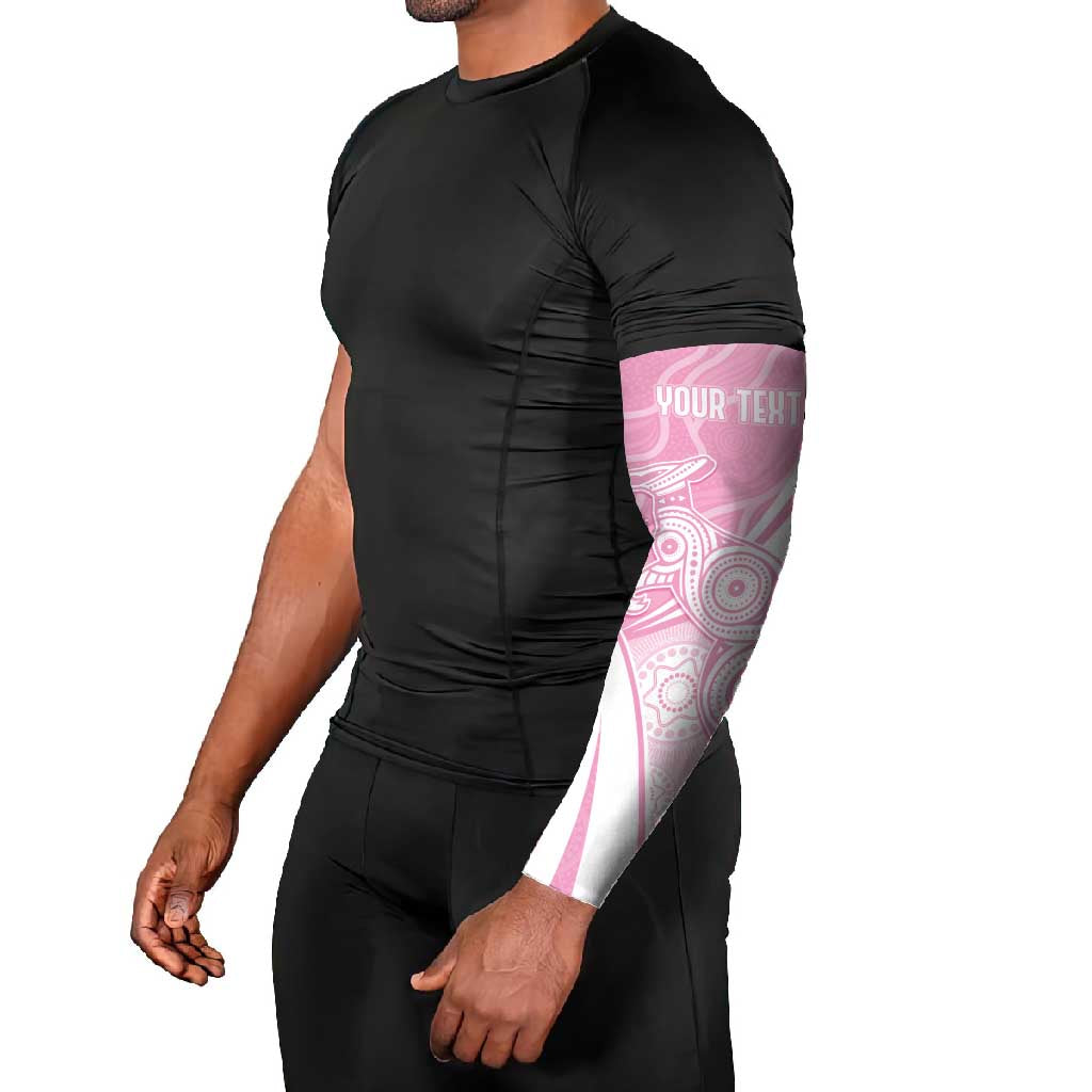 Australia Bowls Personalised Indigenous Pink Round Arm Sleeves - Aussie Hoodie