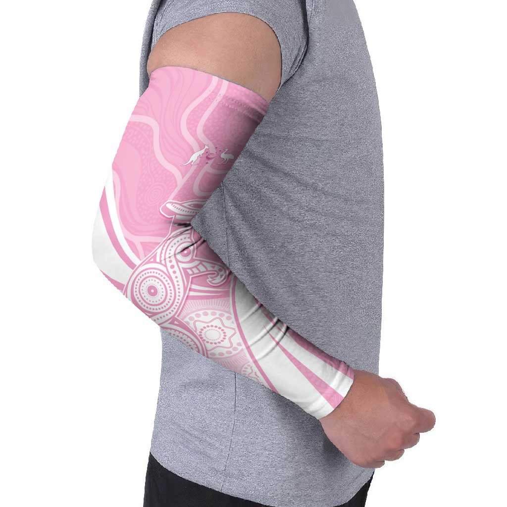 Australia Bowls Personalised Indigenous Pink Round Arm Sleeves - Aussie Hoodie