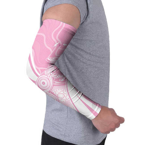 Australia Bowls Personalised Indigenous Pink Round Arm Sleeves - Aussie Hoodie