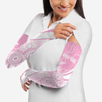 Australia Bowls Personalised Indigenous Pink Round Arm Sleeves - Aussie Hoodie