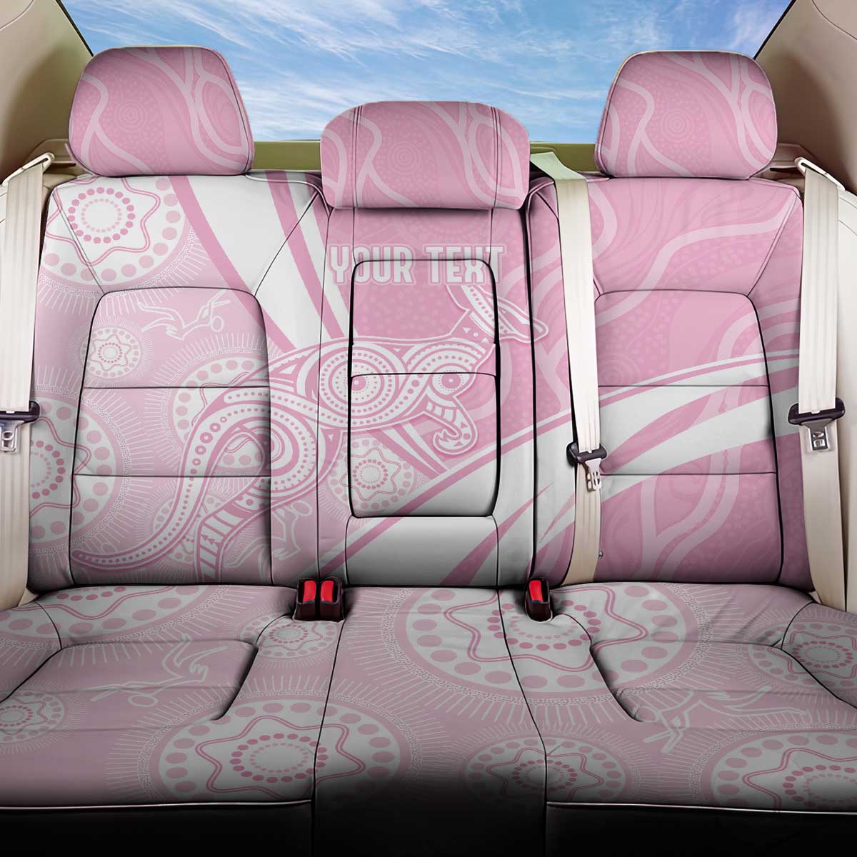 Australia Bowls Personalised Indigenous Pink Round Back Car Seat Cover - Aussie Hoodie