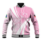 Australia Bowls Personalised Indigenous Pink Round Baseball Jacket - Aussie Hoodie