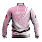 Australia Bowls Personalised Indigenous Pink Round Baseball Jacket - Aussie Hoodie