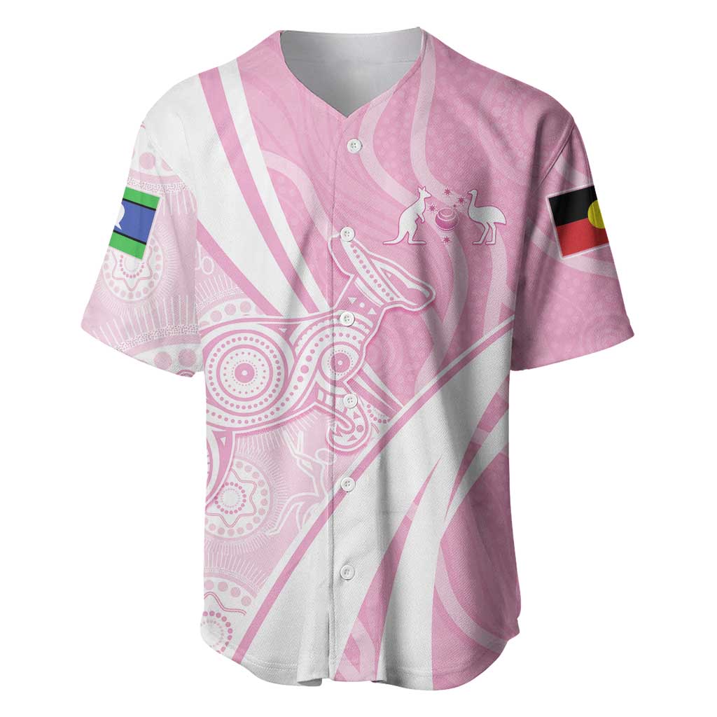 Australia Bowls Personalised Indigenous Pink Round Baseball Jersey - Aussie Hoodie