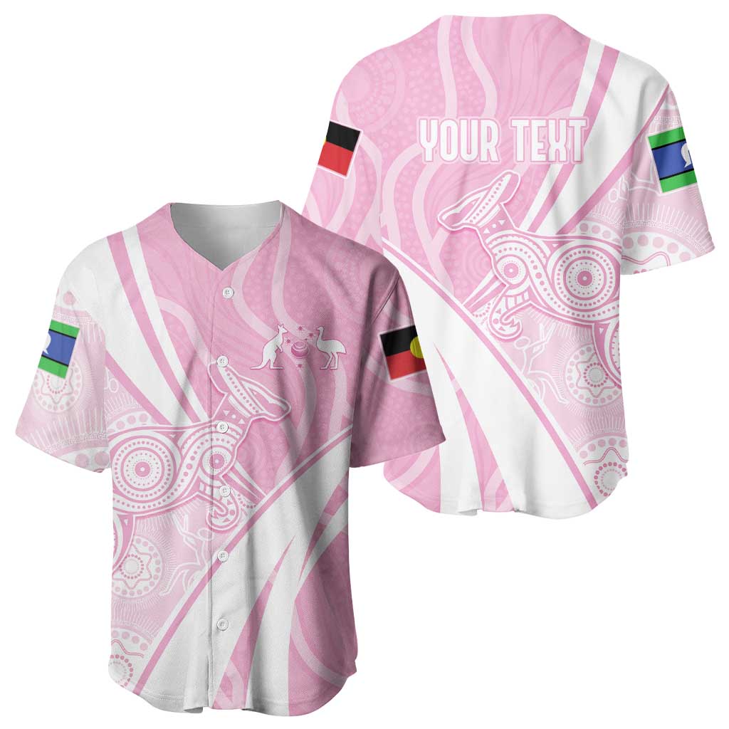 Australia Bowls Personalised Indigenous Pink Round Baseball Jersey - Aussie Hoodie
