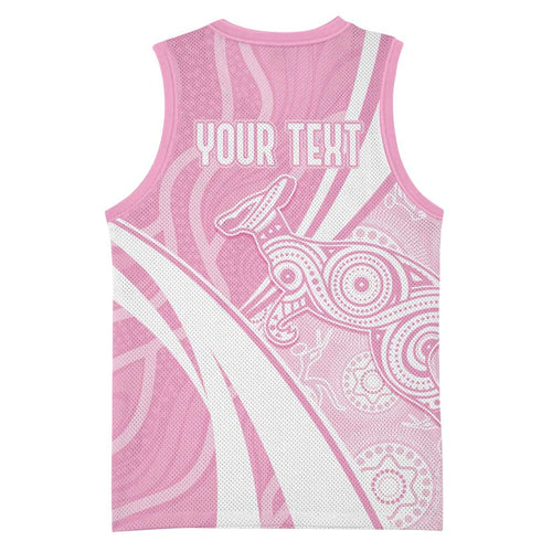 Australia Bowls Personalised Indigenous Pink Round Basketball Jersey - Aussie Hoodie