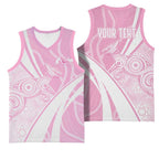 Australia Bowls Personalised Indigenous Pink Round Basketball Jersey - Aussie Hoodie