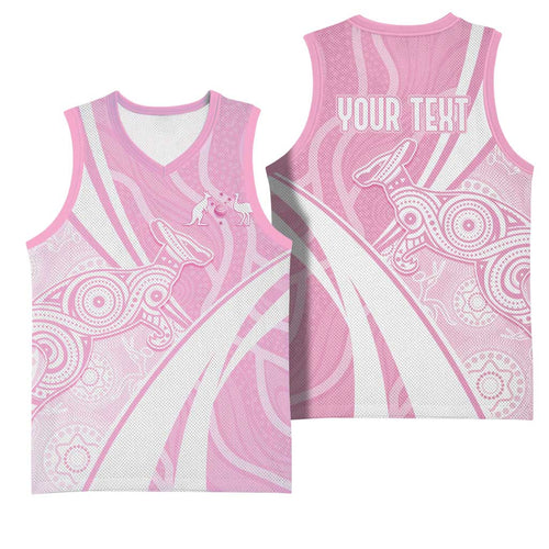 Australia Bowls Personalised Indigenous Pink Round Basketball Jersey - Aussie Hoodie