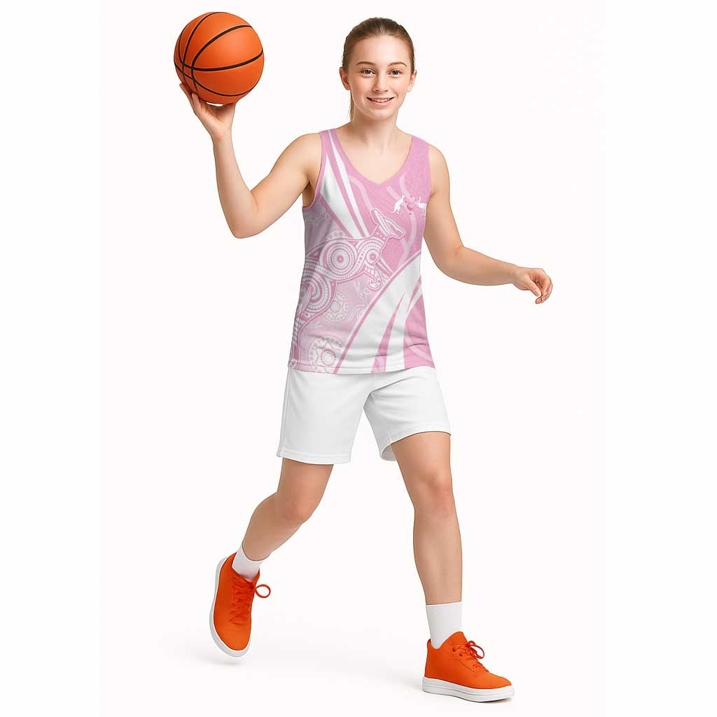 Australia Bowls Personalised Indigenous Pink Round Basketball Jersey - Aussie Hoodie