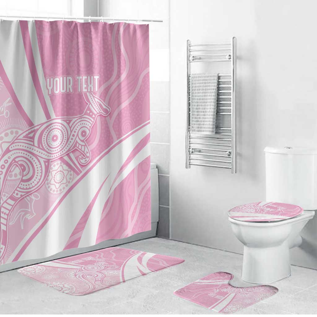 Australia Bowls Personalised Indigenous Pink Round Bathroom Set - Aussie Hoodie