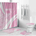 Australia Bowls Personalised Indigenous Pink Round Bathroom Set - Aussie Hoodie