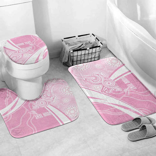 Australia Bowls Personalised Indigenous Pink Round Bathroom Set - Aussie Hoodie