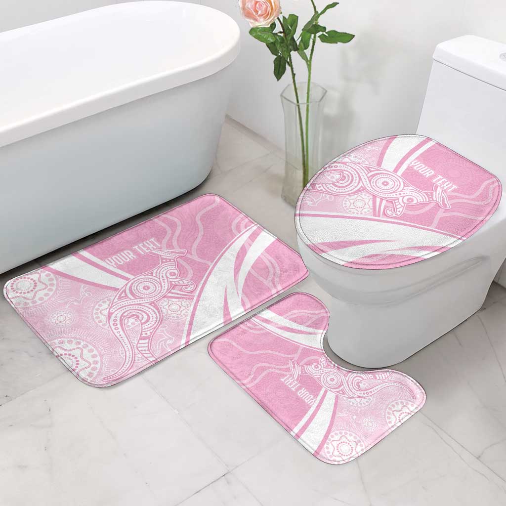 Australia Bowls Personalised Indigenous Pink Round Bathroom Set - Aussie Hoodie