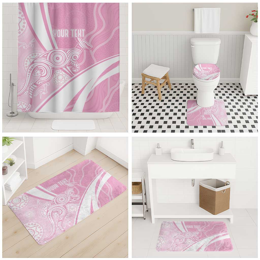 Australia Bowls Personalised Indigenous Pink Round Bathroom Set - Aussie Hoodie