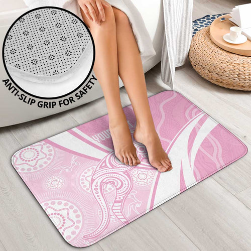 Australia Bowls Personalised Indigenous Pink Round Bathroom Set - Aussie Hoodie