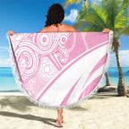 Australia Bowls Personalised Indigenous Pink Round Beach Blanket - Aussie Hoodie