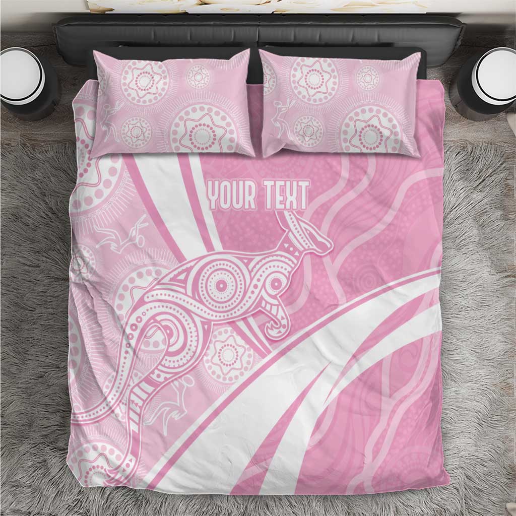 Australia Bowls Personalised Indigenous Pink Round Bedding Set - Aussie Hoodie