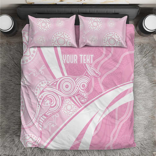 Australia Bowls Personalised Indigenous Pink Round Bedding Set - Aussie Hoodie
