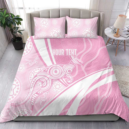 Australia Bowls Personalised Indigenous Pink Round Bedding Set - Aussie Hoodie