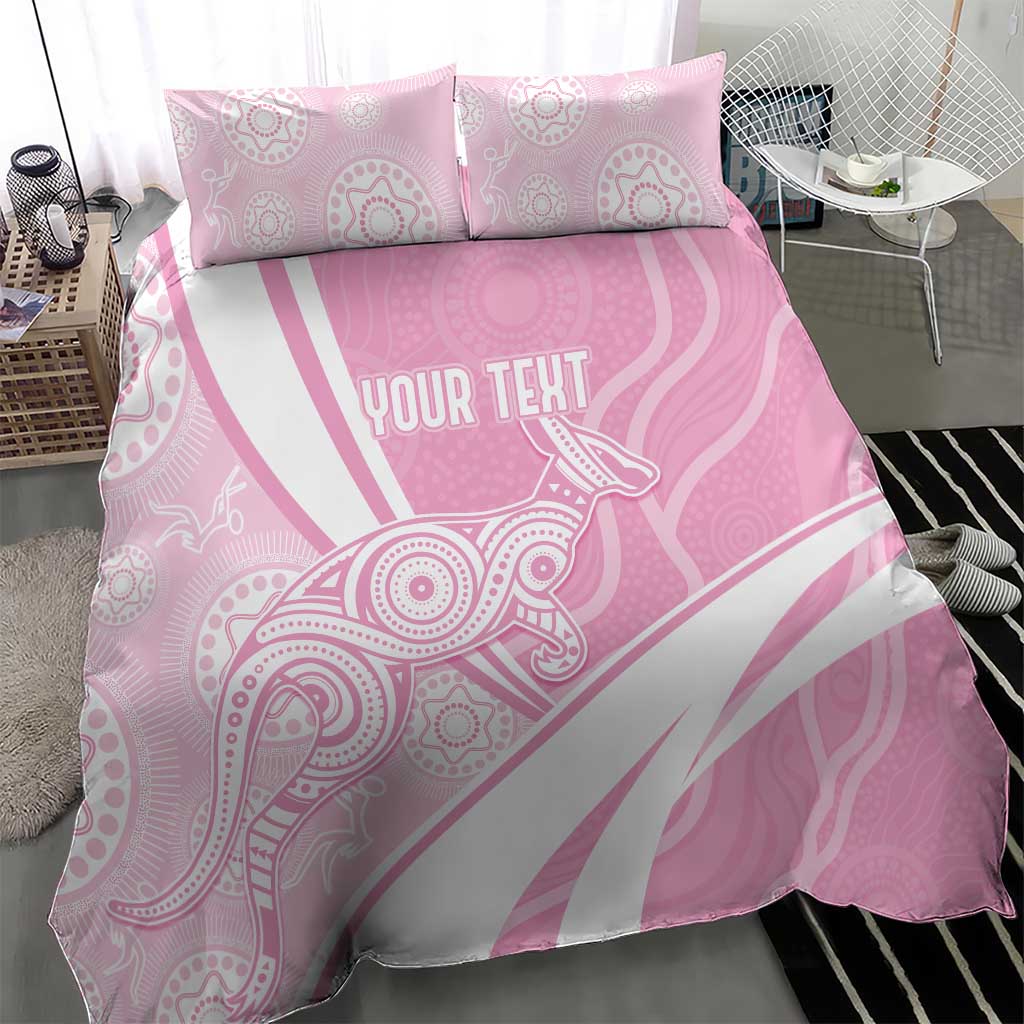 Australia Bowls Personalised Indigenous Pink Round Bedding Set - Aussie Hoodie