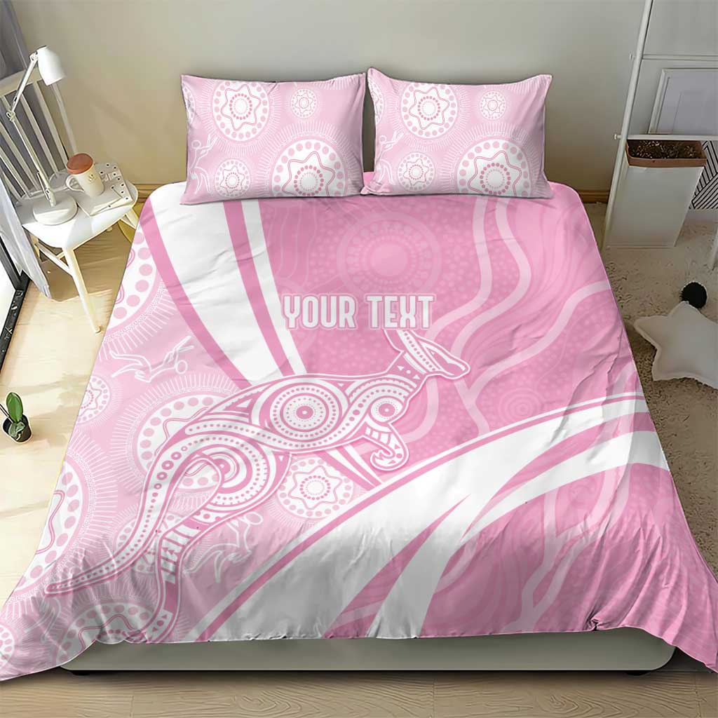 Australia Bowls Personalised Indigenous Pink Round Bedding Set - Aussie Hoodie