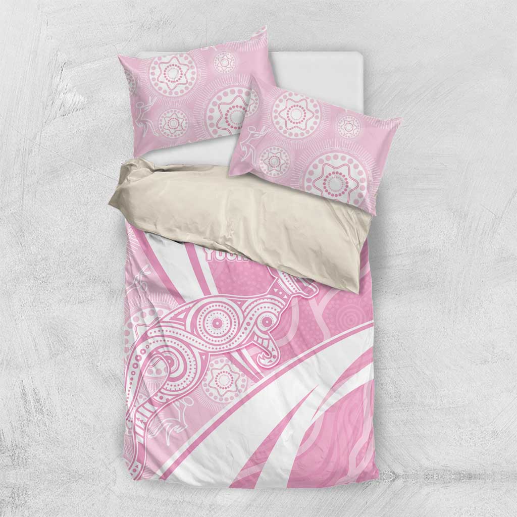 Australia Bowls Personalised Indigenous Pink Round Bedding Set - Aussie Hoodie