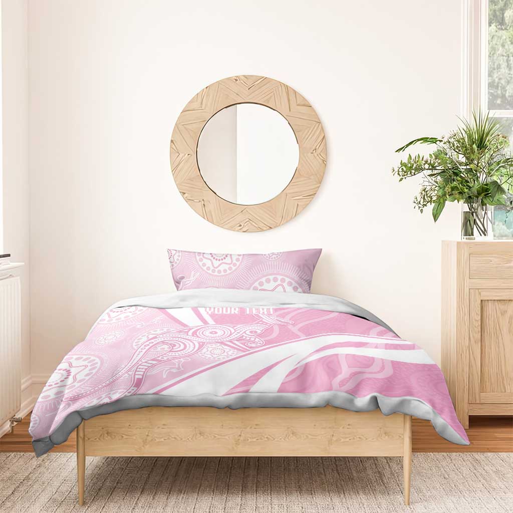 Australia Bowls Personalised Indigenous Pink Round Bedding Set - Aussie Hoodie