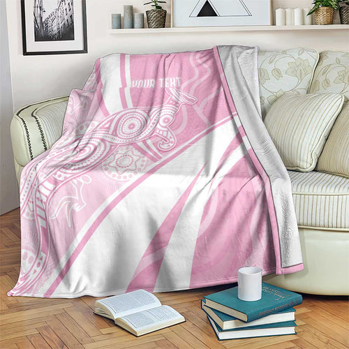 Australia Bowls Personalised Indigenous Pink Round Blanket - Aussie Hoodie