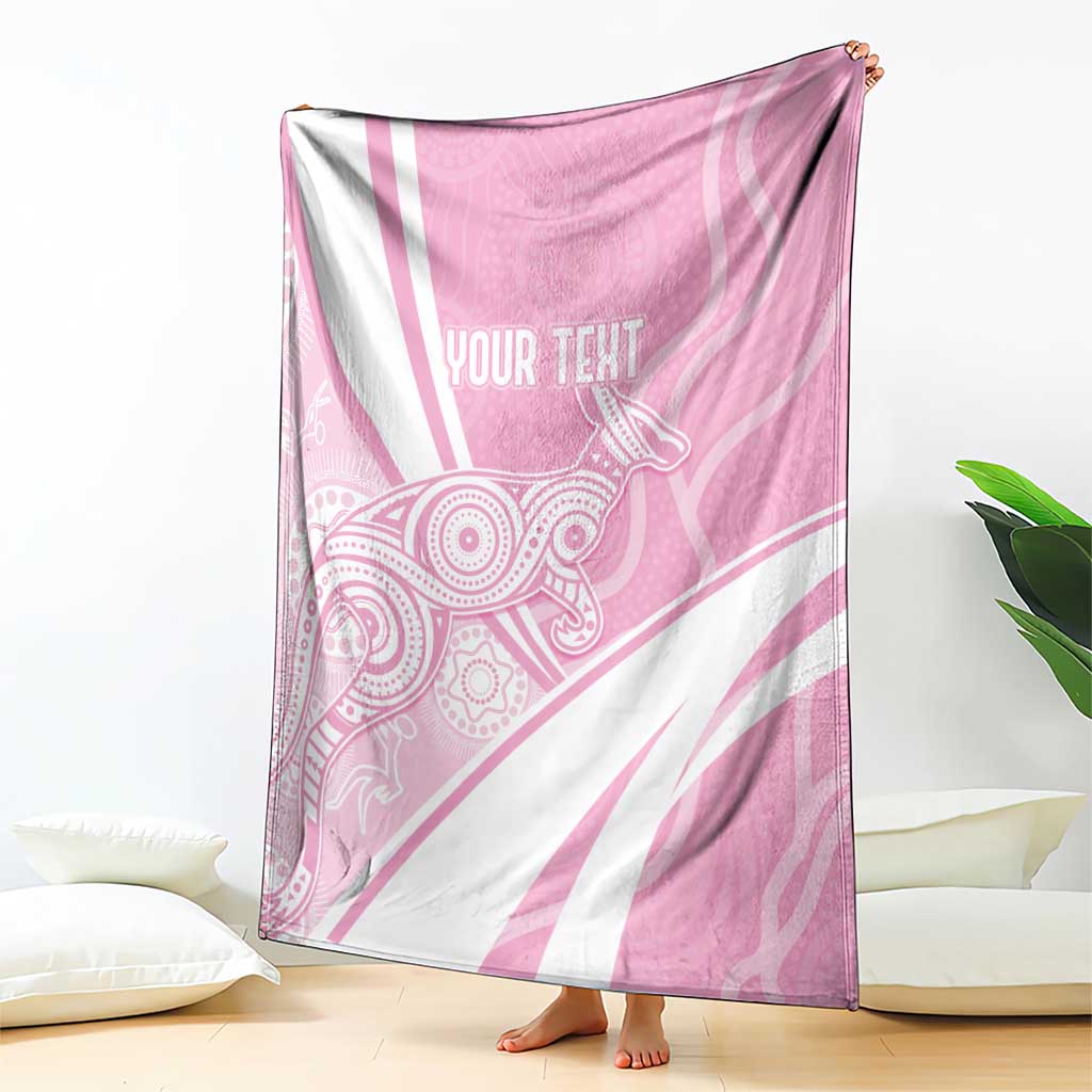 Australia Bowls Personalised Indigenous Pink Round Blanket - Aussie Hoodie