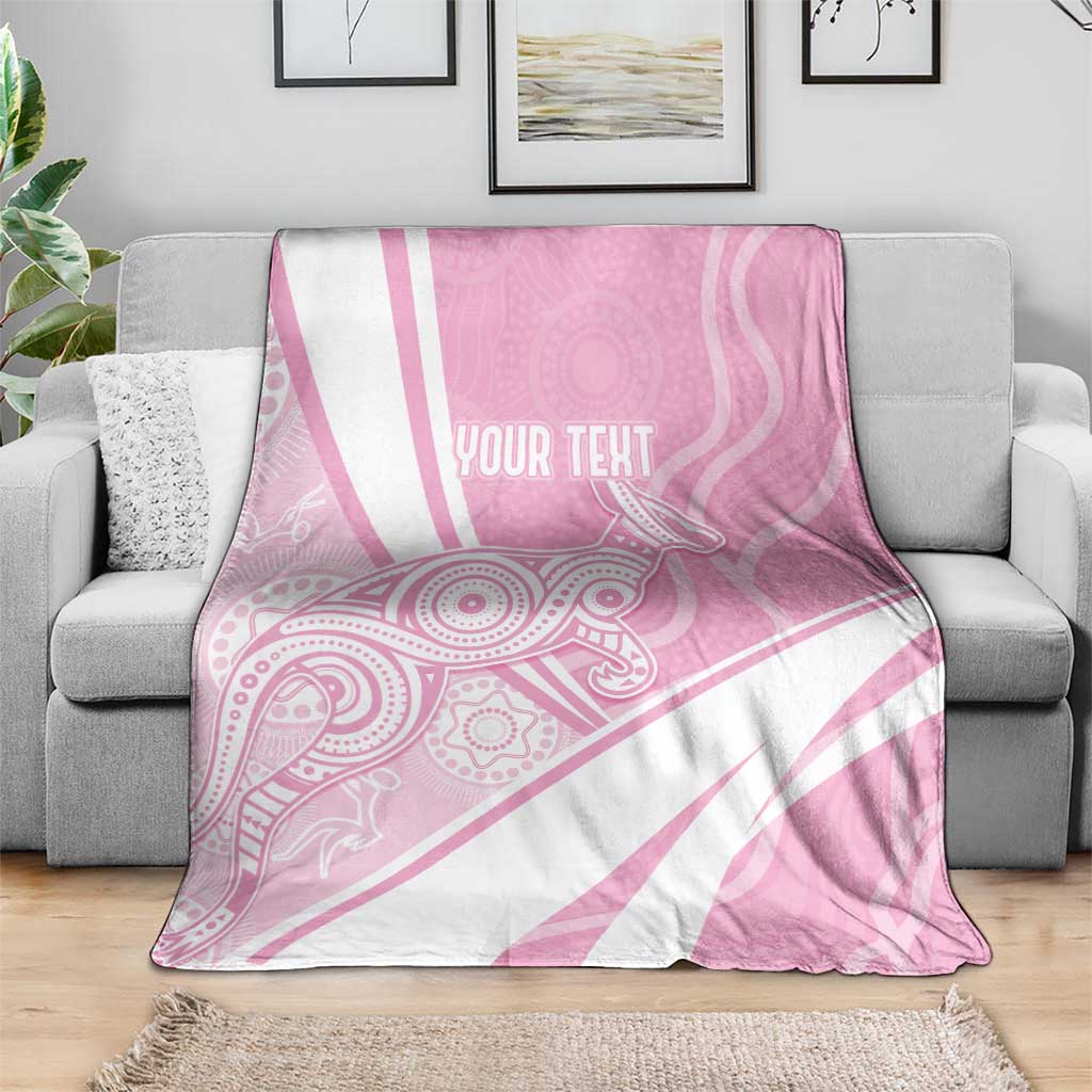 Australia Bowls Personalised Indigenous Pink Round Blanket - Aussie Hoodie