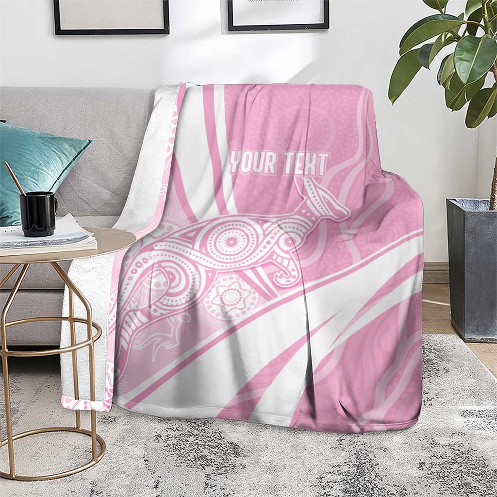 Australia Bowls Personalised Indigenous Pink Round Blanket - Aussie Hoodie