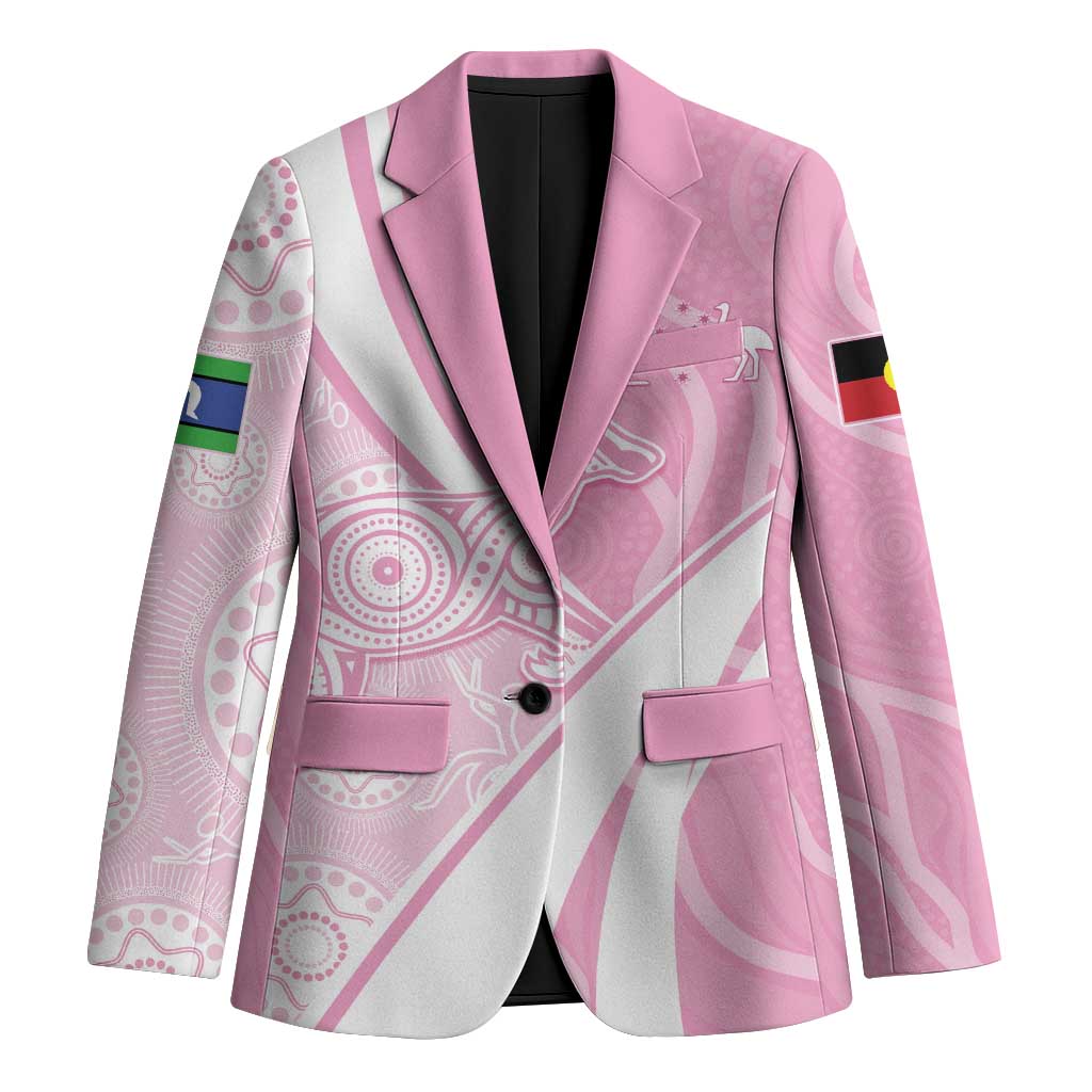 Australia Bowls Personalised Indigenous Pink Round Blazer - Aussie Hoodie
