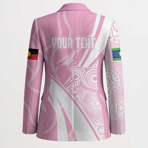 Australia Bowls Personalised Indigenous Pink Round Blazer - Aussie Hoodie