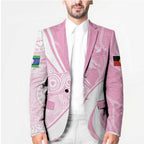 Australia Bowls Personalised Indigenous Pink Round Blazer - Aussie Hoodie