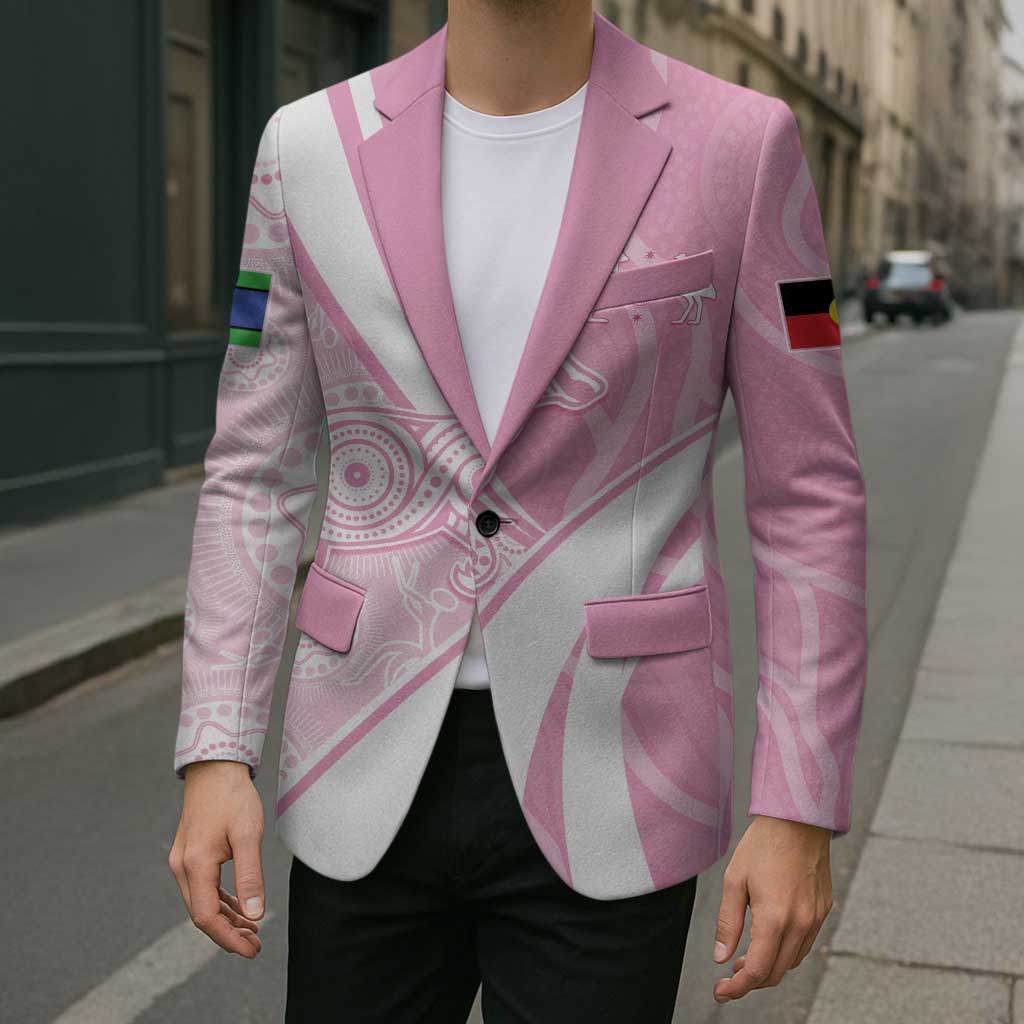 Australia Bowls Personalised Indigenous Pink Round Blazer - Aussie Hoodie