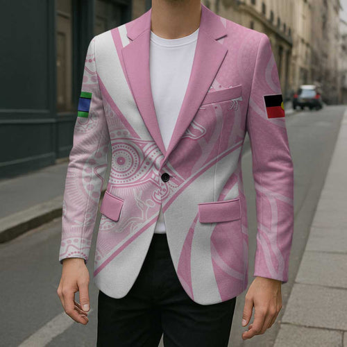 Australia Bowls Personalised Indigenous Pink Round Blazer - Aussie Hoodie