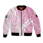 Australia Bowls Personalised Indigenous Pink Round Bomber Jacket - Aussie Hoodie