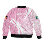 Australia Bowls Personalised Indigenous Pink Round Bomber Jacket - Aussie Hoodie