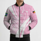 Australia Bowls Personalised Indigenous Pink Round Bomber Puffer Jacket - Aussie Hoodie